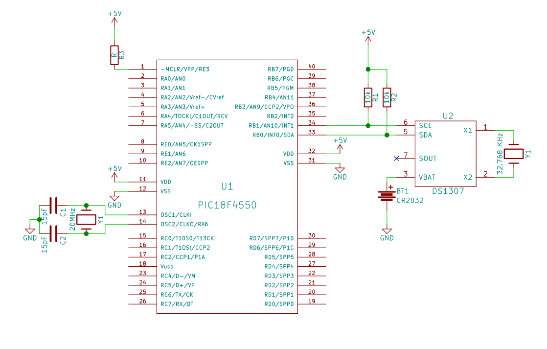 Interfacing RTC DS1307 with PIC18F4550
