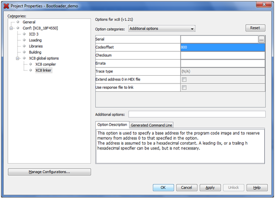 Reset vector remapping in Microchip PIC: Bootloader for PIC18F4550